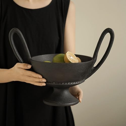 Cuenco decorativo para servir en resina negra mate con acabados de alta gama para salón 4