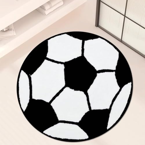 FCXVXCL Football Rug 60x60cm Football Rug Room Soft Sports Carpet for Kids Bedroom Decor Non Slip Soft Bath Mat Washable Kids Living Room Bedroom Sofa Floor Mat Door Mat1