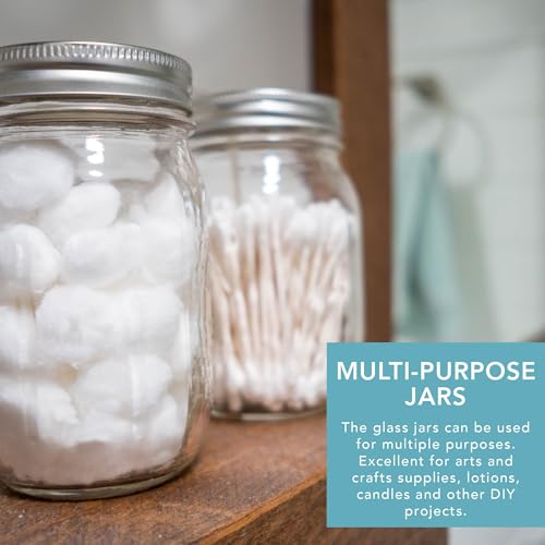 HEFTMAN Glass Mason Jars with Lids 1L - Set of 6 Large Airtight Containers for Overnight Oats, Homemade Jam, Food Storage, Meal Prep, Pickling, Preserving - 6 PCS Mason Jars (1 Litre) - Image 6