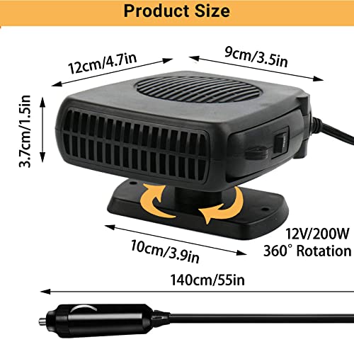 Qidoe SBJ-2K-B Car Heater,12V 200W Portable Windshield Defroster Demister thumb #6