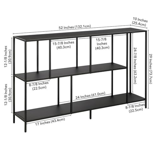 Image of Henn&Hart 52 inch Wide Rectangular Console Table in Blackened Bronze, Entryway Table, Accent Table for Living Room, Hallway