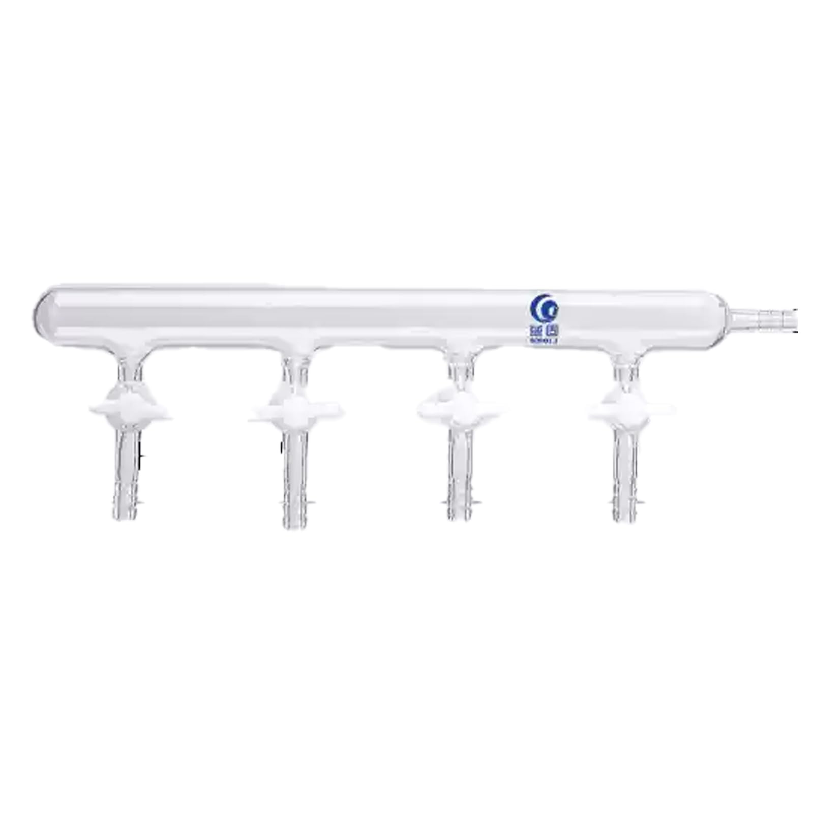 Single Bank Glass Manifold Vacuum Gas Distributor with PTFE Stopcocks Plug (4 PTFE Stopcocks)