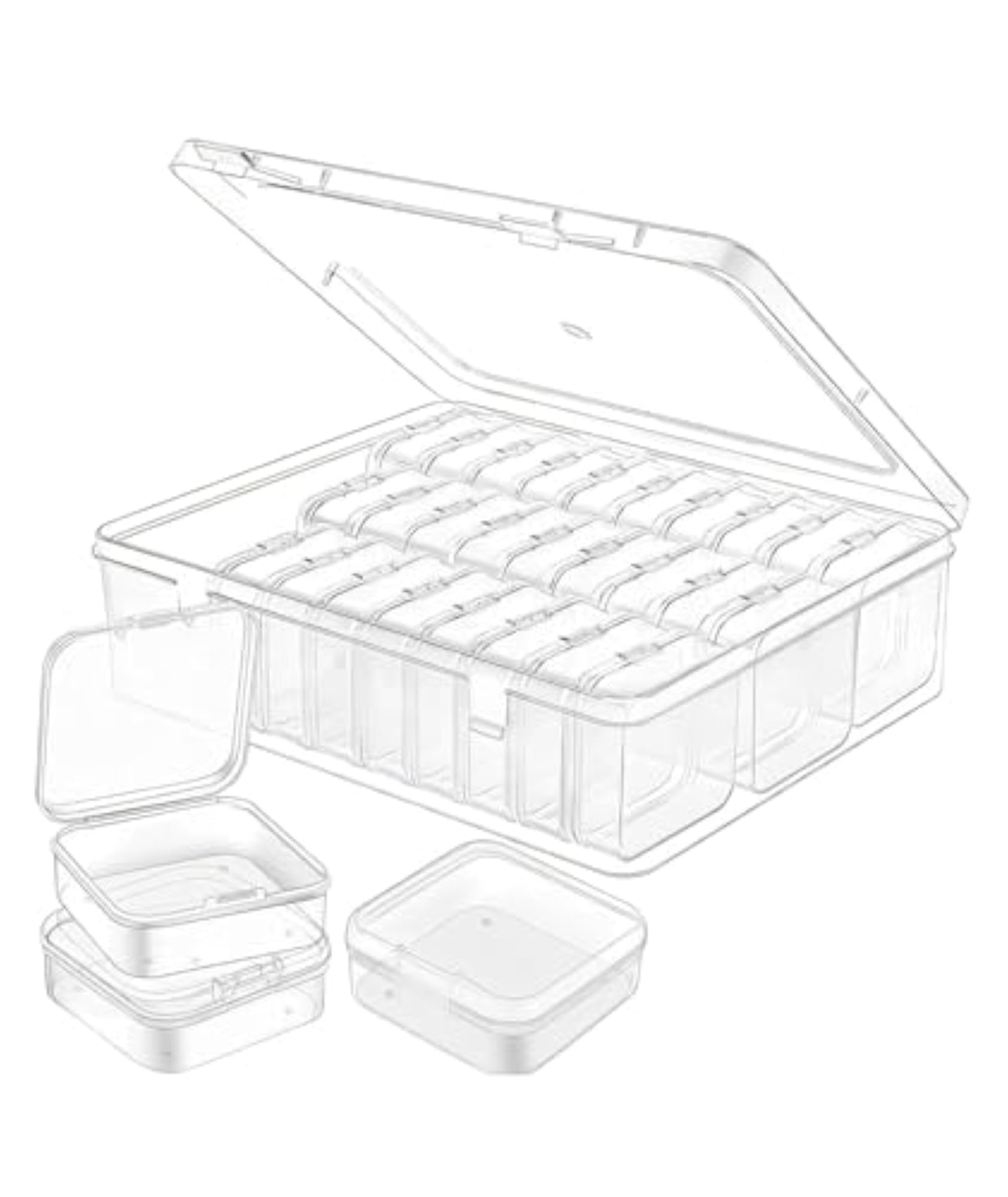 30 Pcs Transparent Jewellery Organizer Box with Mini Storage