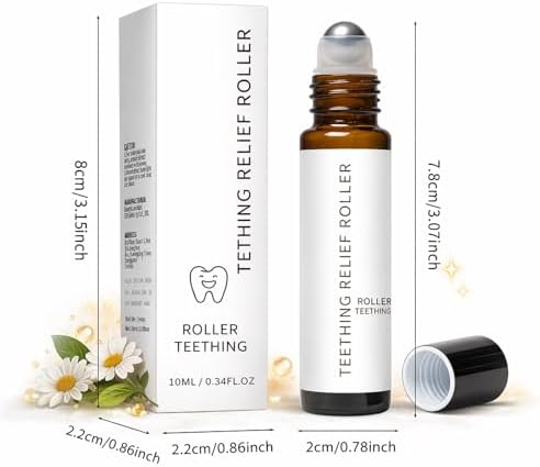 Teething Roller All Natural for Babies, Velaria N-atural Relief Roller with Chamomile & Rose Oil,Gentle Roll-On Formula, Portable Daily Care (10ML,2PCS) (2) - 4