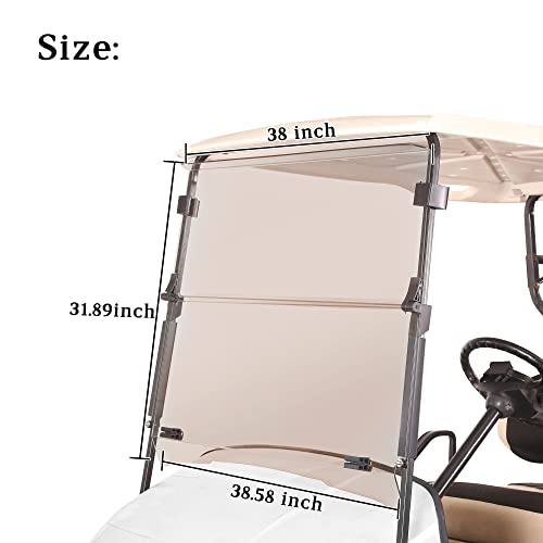 10L0L Tinted Windshield For Ezgo Txt Golf Cart 1995-2013, Foldable Anti-Uv And Impact Resistant #TOP5