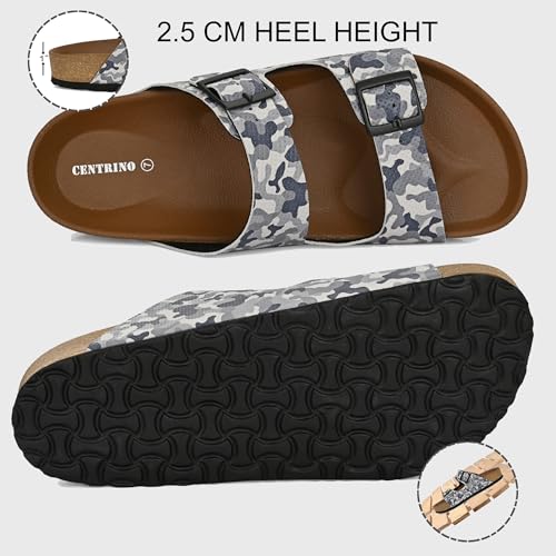 Image of Centrino Men's Berkin-Style Slip-On Sandals | Open Toe Design | Soft PU Footbed | Lightweight & Comfortable | Arch Support | On-Grip Sole | Casual Outdoor Wear (9213)
