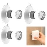 3 Stück Seifenhalter Magnet,Seifenhalter Ohne Bohren,Seifen Halter,Seifenmagnet,Edelstahl Magnet Ohne Bohren Für Küche Und Bad (Silber)