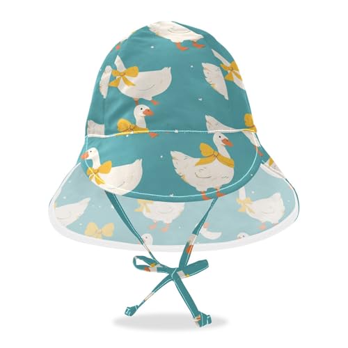 Infant Toddler & Kids Sunhat Baby Boys' Beach Bucket Hats Girls UPF 50+ Protection Neck Flap Travel Essentials Simple Cute Goose Cartoon