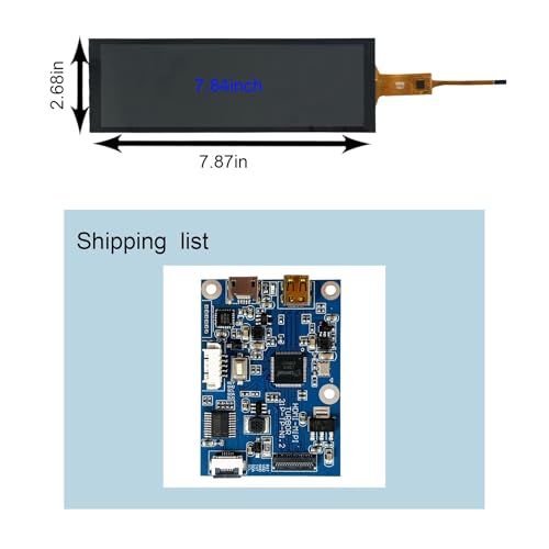 Image of VSDISPLAY 7.84 Inch Touch Screen 400x1280 Small Stretched Bar LCD Display with Controller Board,for PC Computer Laptop Extra Secondary Monitor