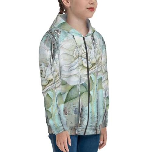 Vintage Rose1 Kid Hoodies Boys Zip Up Sweatshirts Girls Pullover with Pocket4