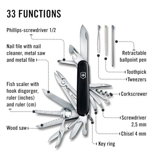 Image of Victorinox Swiss Army Swiss Champ Pocket Knife (Black), 91mm