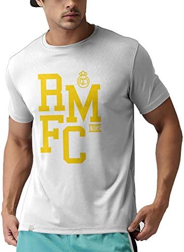 Tee MafiaUnisex Comfort Fit Real Madrid Rmfc Football T-Shirt (White, X-Large)