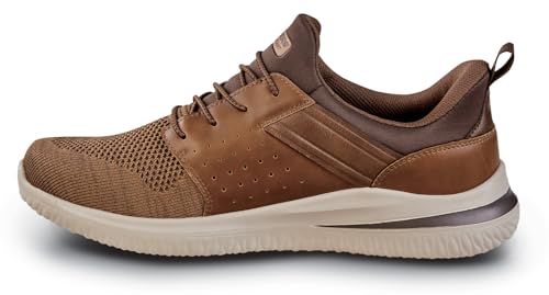 Skechers Hands Free Slip-Ins Collin, Men's, Brown, Soft Toe, EH, Slip Resistant, Oxford, Work Shoe (8.0 M)