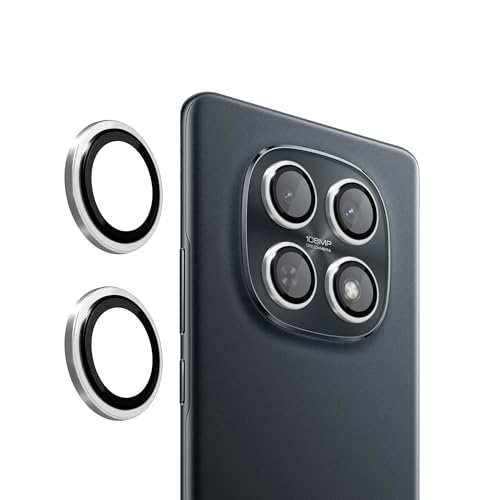 Amazon Brand - Solimo Camera Glass Lens Protector Ring for Redmi Note 15 Pro 5G Case Friendly with Edge to Edge Coverage and Easy Installation (Silver)
