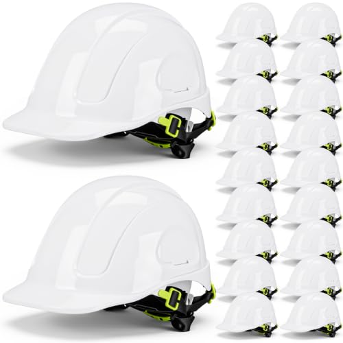 Image of Leumoi 20 Pack Hard Hat Bulk 4-Point ABS Safety Helmets Adjustable