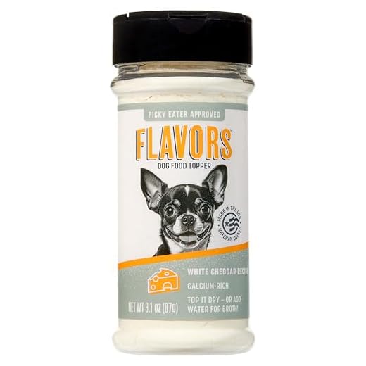 BEAUMONT BASICS Flavors Food Topper for Dogs, Delicious Seasoning for Dog Food, Natural, Grain-Free Kibble Seasoning and Treat Mix for Picky Dogs and Puppies, White Cheddar Recipe, 3.1-Ounce