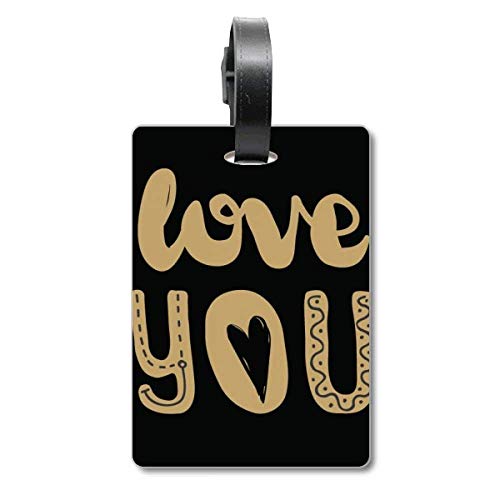 Étiquette de sac Love You finitions dorées chic pour marquer vos bagages