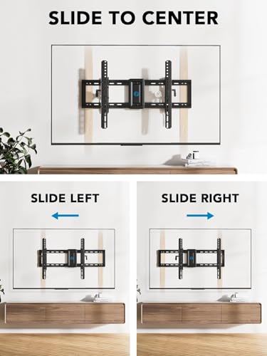 Image of Pipishell UL Listed TV Wall Mount for 42-90 inch TVs, Advanced Tilt TV Mount Bracket with 15 Full Tilt, 6-inch Arm Extension, Slide to Center, 16″ /18″ /24″ Wood Studs, Max VESA 600x400mm up to 132 lbs