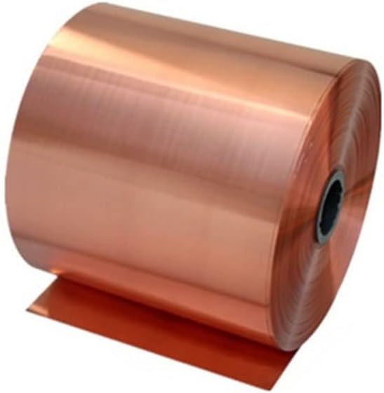 Metal Foil Plate,Foil Thin Sheet Plate,1pcs 99.9% Pure Copper Cu Metal Sheet Foil Plate,Copper Foil Tape 0.1/0.2/0.3X10/20/30/40/50X1000 Thickness(0.05mmx200mmx1M)