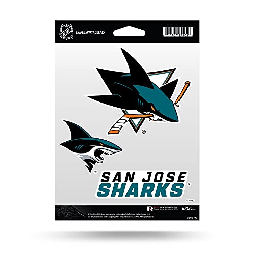 Rico MSS9102 San Jose Sharks Triple Spirit Stickers