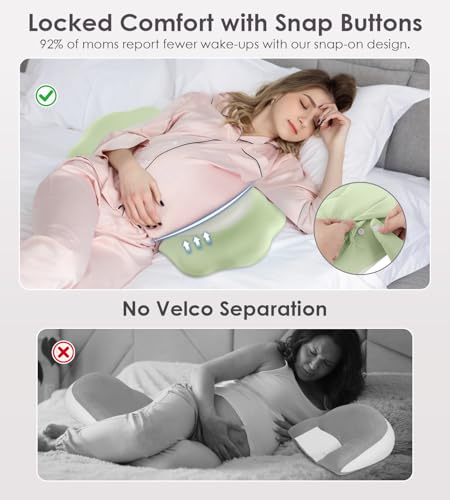 Image of Memory Foam Pregnancy Pillows for Sleeping, Side Sleeper Maternity Pillow Support for Back Belly HIPS, Adjustable Wedge Pillow for Pregnant Women, Side Sleeping Pregnant Pillows with Pillowcase