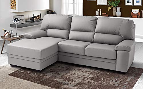 Dafnedesign.Com - Divano Letto 3 posti con penisola a Sinistra - Colore: Grigio - cm. 252 x 160 x 92h