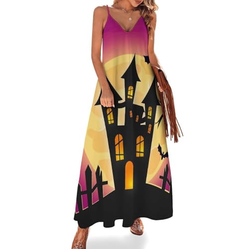 Robe Maxi Col V sans Manches Fluide et Légère, la Tenue de Plage Idéale pour l'Été