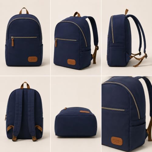 Image of Canvas Backpack | Lightweight Casual Daypack with Front Zipper Pocket | Durable Travel, & Daily Use Backpack | Unisex Travel Backpack | Laptop Backpack Compatible with upto 14 inch Laptop