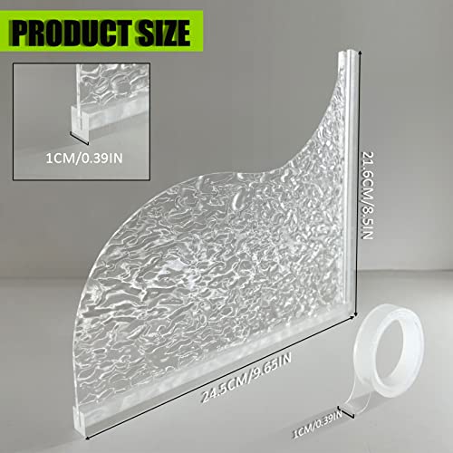 Darma Detachable Shower Splash Guard, Self-Adhesive Transparent Stone Pattern Shower Corner Water Guard, Tub Splash Guards To Keep Water In Shower, Acrylic Clear Bath Splash Guard For Bathtub (2Pcs) #TOP1