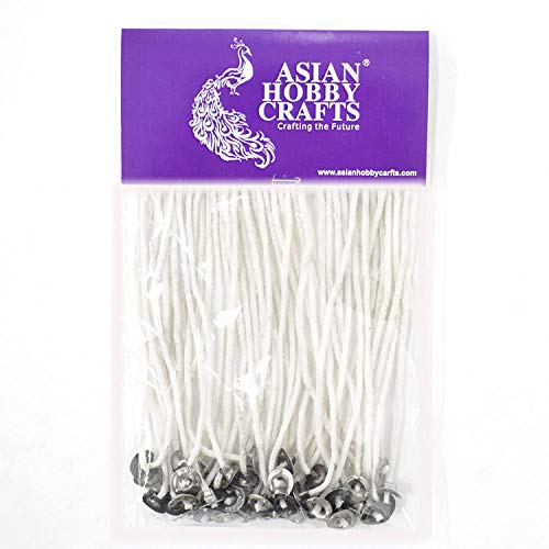 Image of Asian Hobby Crafts Candle Making Wicks 150 Pcs - Wax-Coated Cotton Wicks with Metal Bases, 3 inch, 5 inch, 7 inch (50 Each) - DIY Candle Kit for Soy, Paraffin, Gel, Pillar, Decorative & Handmade