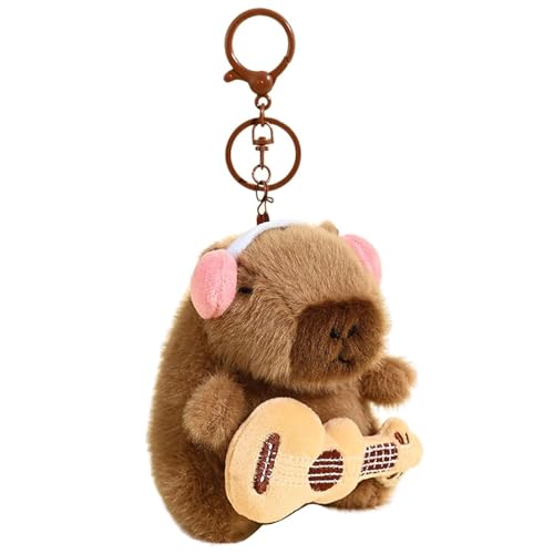 Muorruo Plüsch-Schlüsselanhänger, Capybara-Anhänger, Plüsch-Anhänger für Frauen, Teenager und Tierliebhaber, für Handtaschen, Geldbörsen, Rucksäcke, Autoschlüssel, Geburtstagsgeschenk