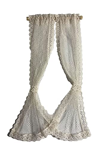 Dentelle rideaux miniature crème Melody Jane textile de prestige pour maison 1:12