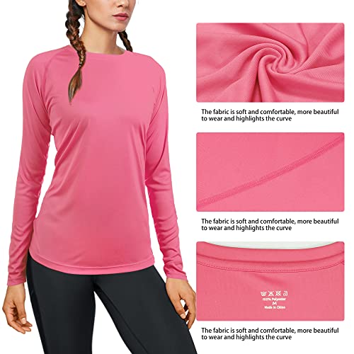 Image of Women's Long Sleeve UPF 50+ UV Sun Protection Shirts Athletic Rash Guard Swim Shirt /Hoodie for Outdoor Diving Hiking