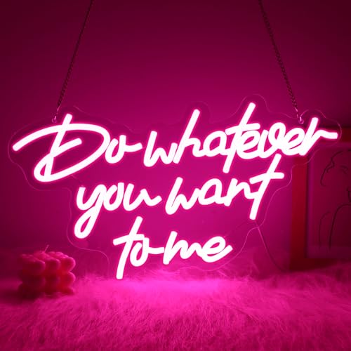 Image of Neon Sign, JGHTURIE Do Whatever You Want to Me Neon Signs for Wall Decor, Pink LED Light-Up Sign for Room Decor, Bar, Party, Man Cave, USB Powered