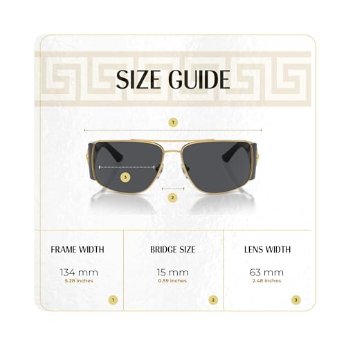 Versace VE2163 Rectangular Sunglasses Bundle for Men for Women, Gold/Grey - image 4