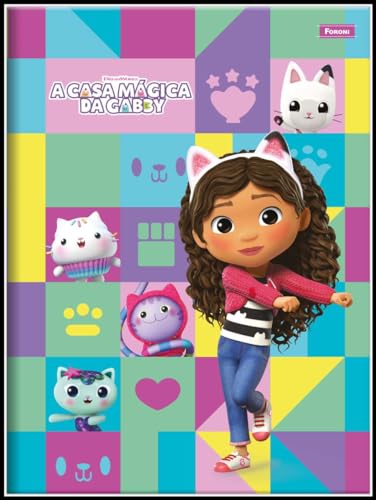 Kit de Caderno, Brochura Universitário, Capa Dura, a Casa da Gabbys, 80 Folhas, Foroni, Pacote com 5