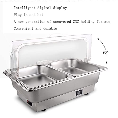 ksamwjf Buffet Warmhaltetablett, Chafing Dish Hochwertiger Edelstahl Chafer Komplettset Buffetwärmer, Elektrische… – Bild 7
