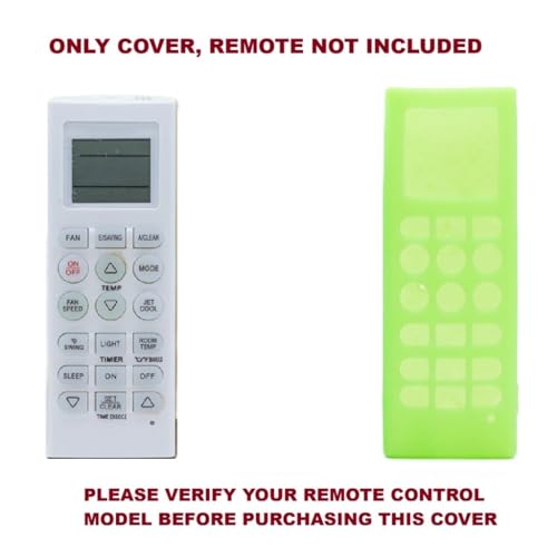 Image of Silicone Cover Compatible with LG Split /Window Inverter Air Conditioner Remote Control, Shockproof, Stylish, Easy to find in Darkness - Glow in Dark Green-1