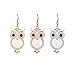 Owl Dangle Earring for Women,Hypoallergenic Rose Gold and Silver Plated Drop Earrings with Shining Crystal (Rose Gold)