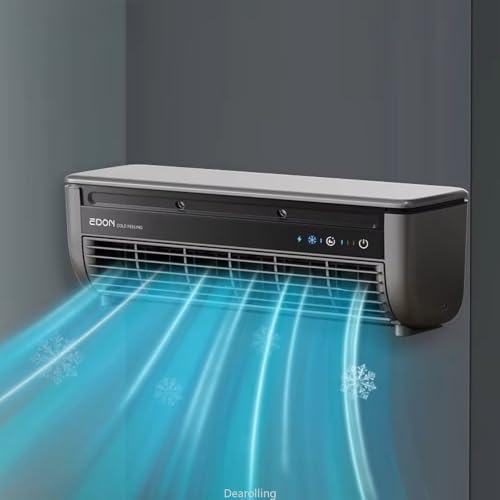 Dearollingキッチン用エアコン 新型冷房壁掛け式エアコン 冷風扇 テーブル用 寝室用 居間用 小型でスタイリッシュ、風量大きく静音設計 (110V,ブラック)