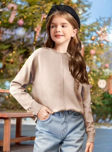 Girls Fall Sweaters Kids Winter Clothes Crew Neck Casual Long Sleeve Slouchy Chunky Cozy Pullover Sweater Tops3