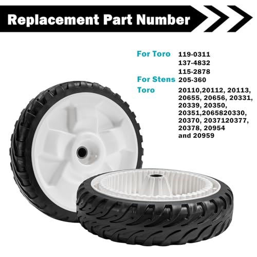 Cluparis Drive Wheels Replacement for Toro 119-0311 137-4832 20330 20339 20350 20370 20954 Lawnmower Front Drive Wheels 8\" (Set of 2) - Thumbnail 4
