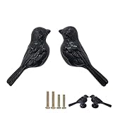 Hetyskluy 2 Pcs Birds Cabinet Knobs, Vintage Decorative Bird Knob Pull, Metal Zinc Alloy Single Hole Handles for Home Cupboard Door Drawer Dresser Bedroom Kitchen Decor Handle (Black)