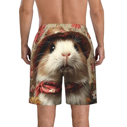 Mens Swim Trunks Board Shorts Quick Dry Shorts with Pockets - Guinea Pig Vintage3