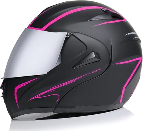 Casco de moto de cara completa modular con doble visera para adultos