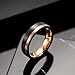 King Will Tungsten Carbide Wedding Band 6mm Rose Gold Line Ring Black and Silver Brushed Comfort Fit 9