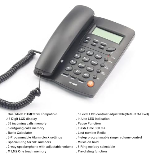 Teléfono Fijo Cableado Tc-9200 Homedesk DigiPhone miniatura 5