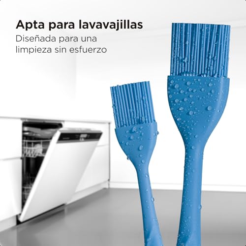 Miniatura 6 de Brocha De Silicona Platino Para Repostería Waltzgrip De Kitchen Mama: Juego De 2 Brochas Resistentes Al Calor Para Cocinar, Hornear, Repostería, Asar, Untar Aceite, Mantequilla Azul