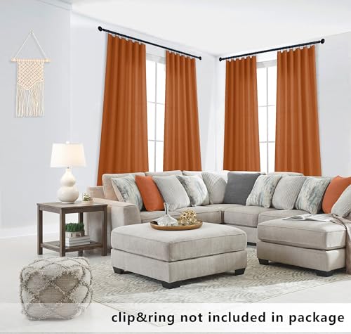 KOUFALL Burnt Orange Fall Curtains for Living Room,Sheer Dark Pumpkin Color Linen Bohemian Funky Autumn Curtains for Bedroom Dining Room 84 Inches Long Cortinas De Otoño para Sala by KOUFALL - Image 4