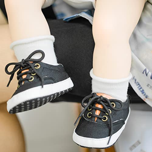 Image of Infant Baby Boys Girls Canvas Sneaker Toddler Slip On Anti Skid Newborn First Walkers Candy Shoes for 0-18 Months